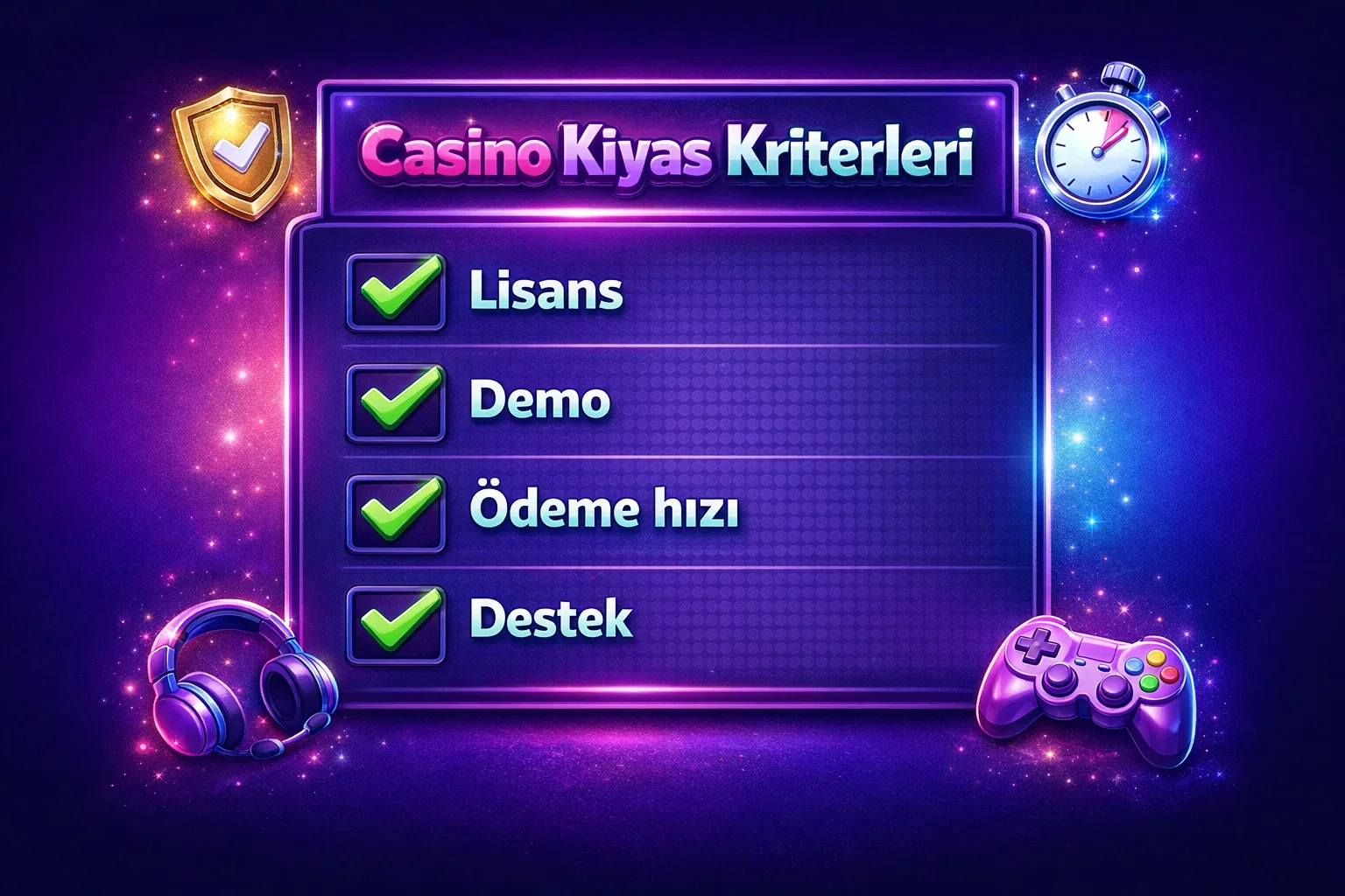 Casino kiyas kriterleri lisans demo odeme destek